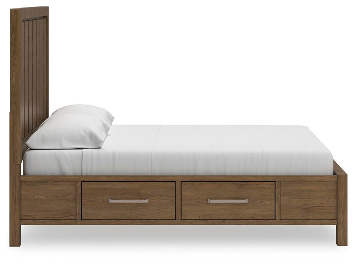 Cabalynn King Panel Bed with Storage - Light Brown (9)