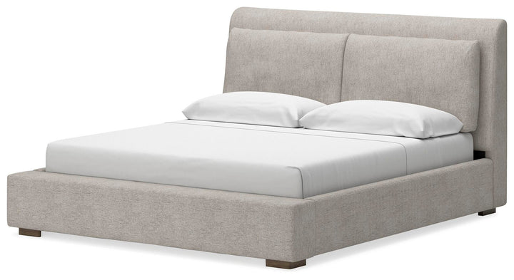 Cabalynn Queen Upholstered Bed - Light Brown (4)