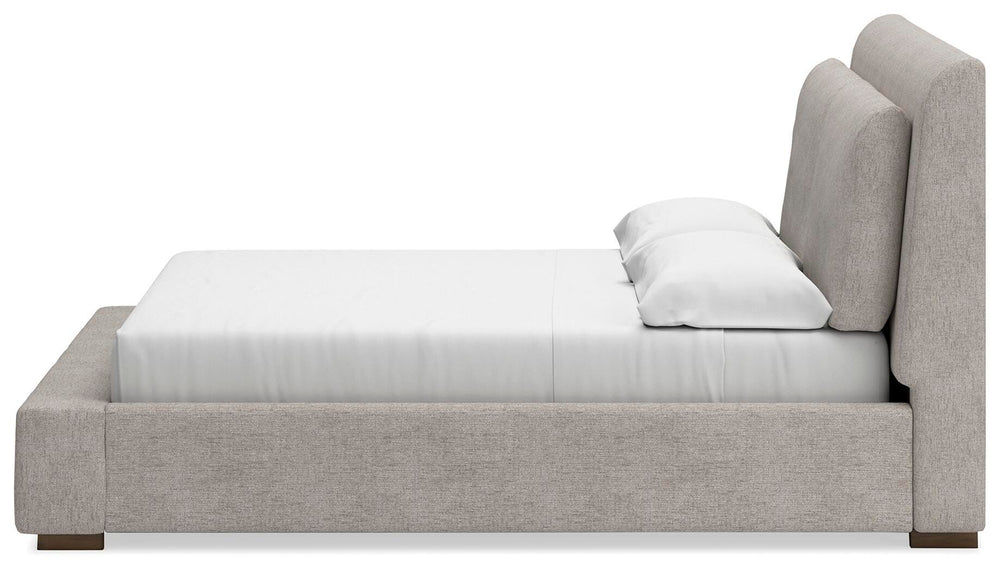 Cabalynn Queen Upholstered Bed - Light Brown (8)