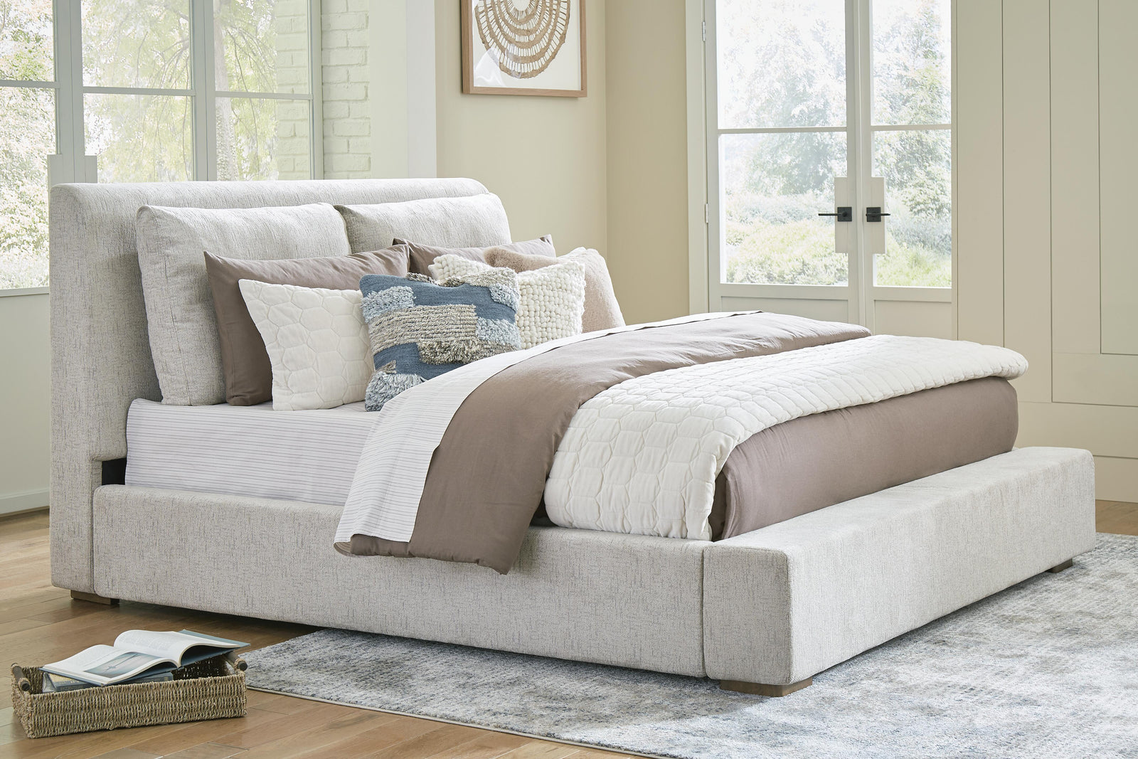 Cabalynn King Upholstered Bed - Light Brown (2)