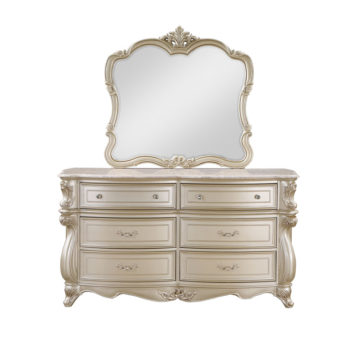 Monique Dresser W/marble Top-Champagne