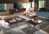 ALF Italia Bellagio coffee table in coffee walnut and rose gold