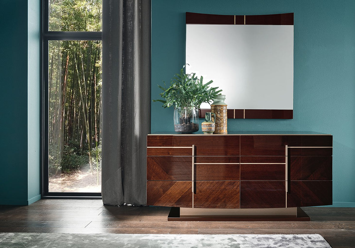 ALF Italia Bellagio nightstand in coffee walnut and rose gold