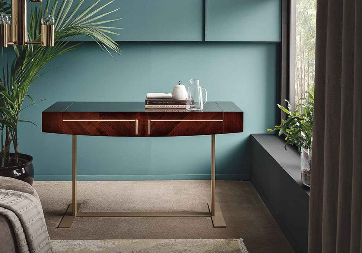ALF Italia Bellagio tall chest in coffee walnut and rose gold