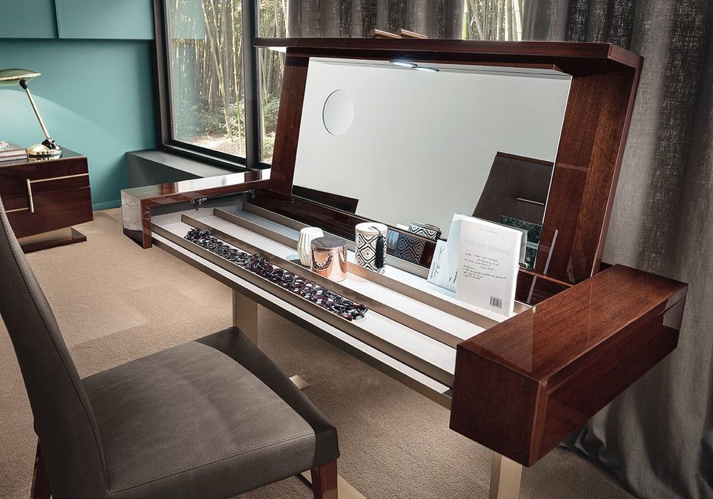ALF Italia Bellagio wardrobe in coffee walnut and rose gold