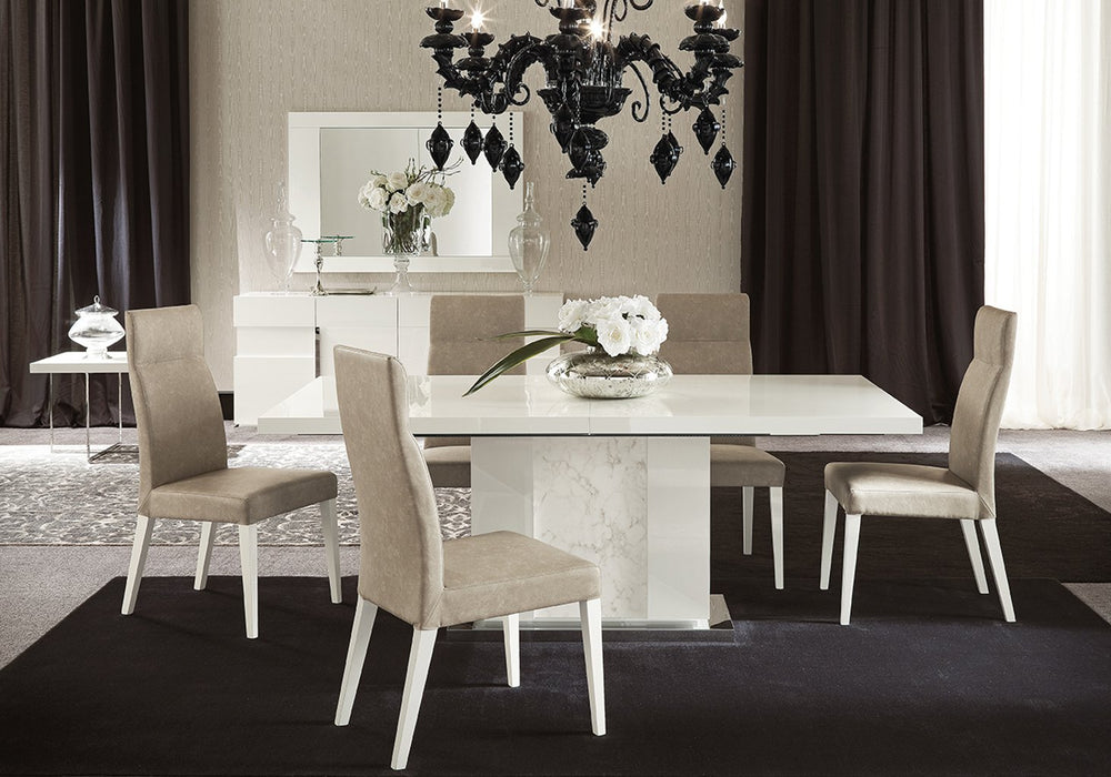 ALF Italia Canova mirror in white high gloss and marble finish
