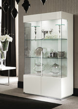 ALF Italia Canova curio cabinet in white high gloss and marble finish