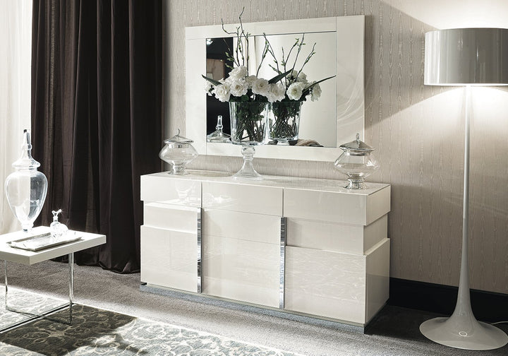 ALF Italia Canova dining chair in white high gloss and marble finish