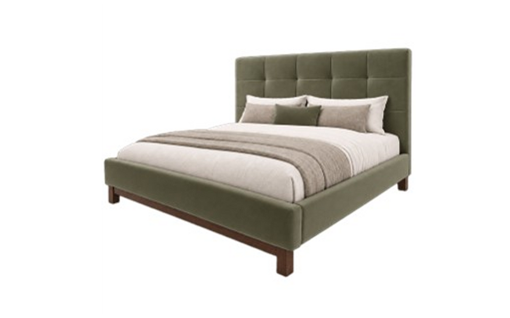American Leather Carmet Tufted High Leg Bed
