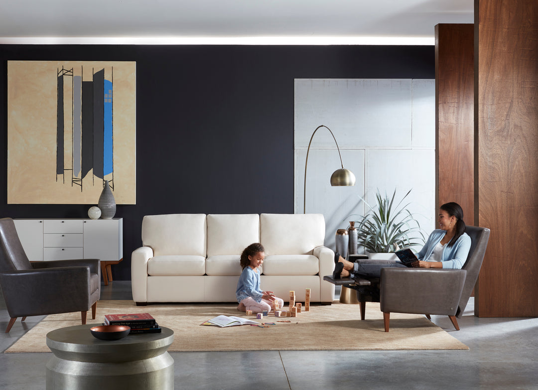 Carson 83" Leather Track Arm Sofa by American Leather