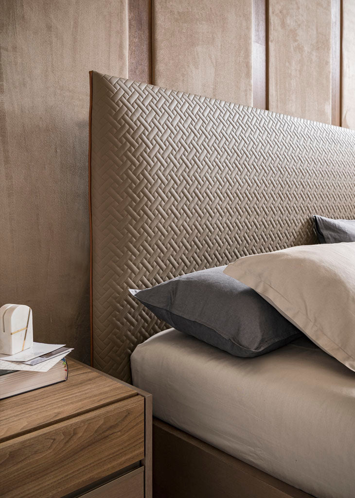 ALF Italia CityLife platform bed in walnut and matt bronze