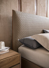 ALF Italia CityLife platform bed in walnut and matt bronze