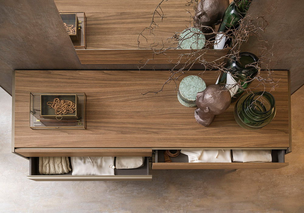 ALF Italia CityLife nightstand in walnut and matt bronze
