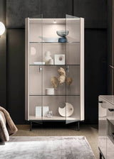ALF Italia Claire curio cabinet in pearl high gloss