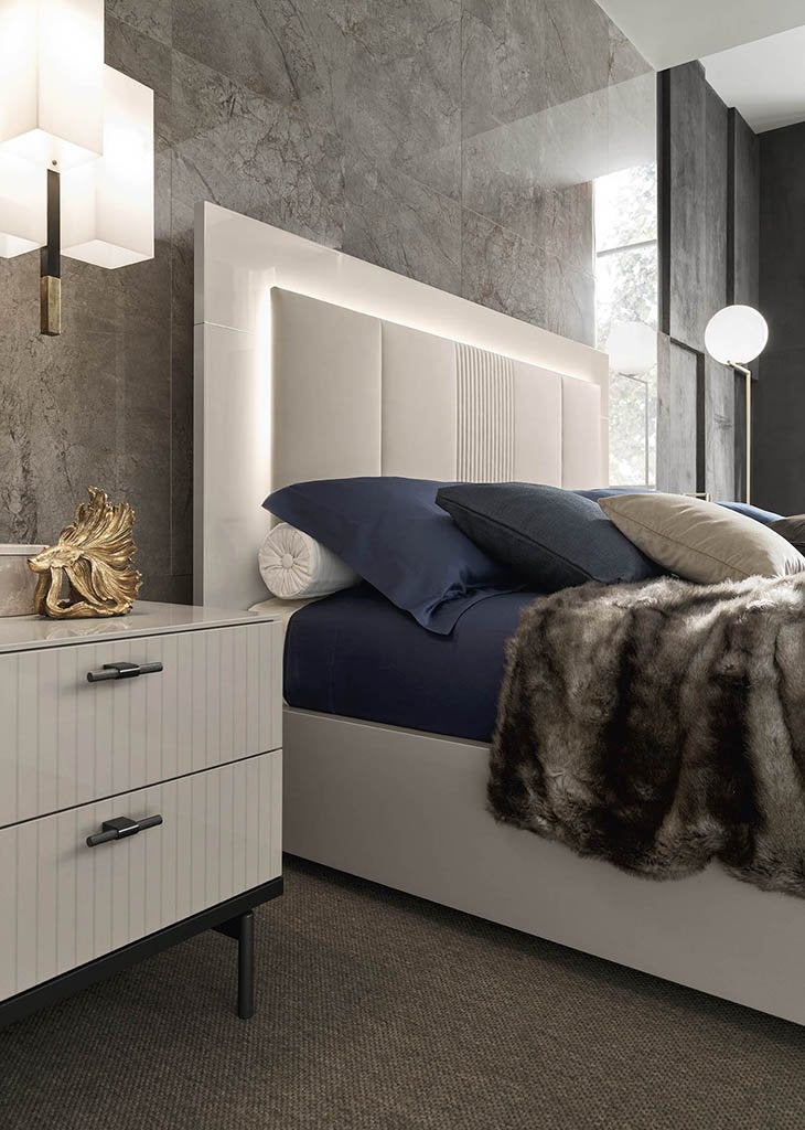 ALF Italia Claire bed in pearl high gloss