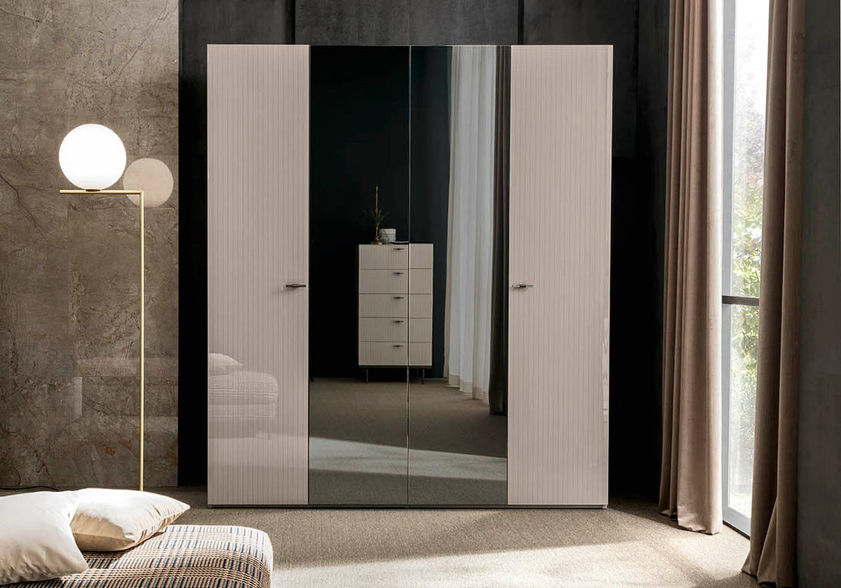 ALF Italia Claire wardrobe in pearl high gloss