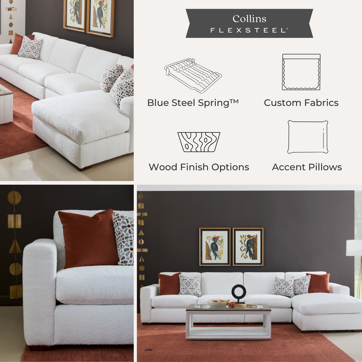 Collins Fabric Large Three-Cushion Sofa
