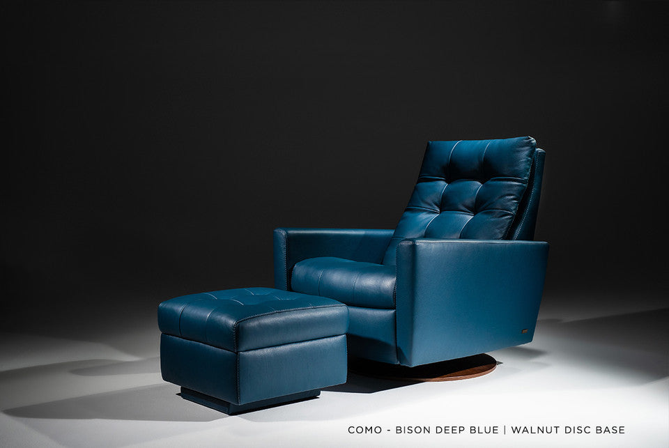 Como Comfort Air Recliner Chair with Ottoman by American Leather