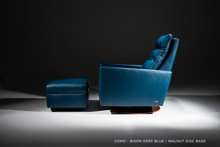 Como Comfort Air Recliner Chair with Ottoman by American Leather