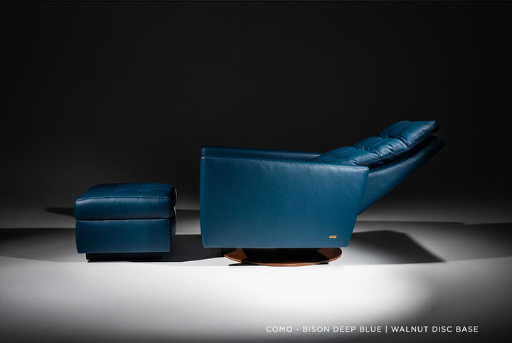 Como Comfort Air Recliner Chair with Ottoman by American Leather