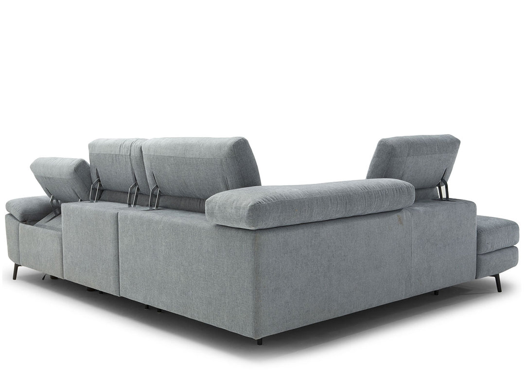 Natuzzi Editions C217 Coro Dark Grey Upholstery Sectional Sofa with Left Arm-Facing Chaise | Contempo Furniture
