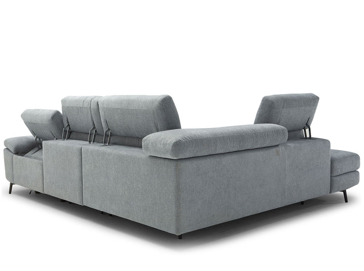 Natuzzi Editions C217 Coro Dark Grey Upholstery Sectional Sofa with Left Arm-Facing Chaise | Contempo Furniture