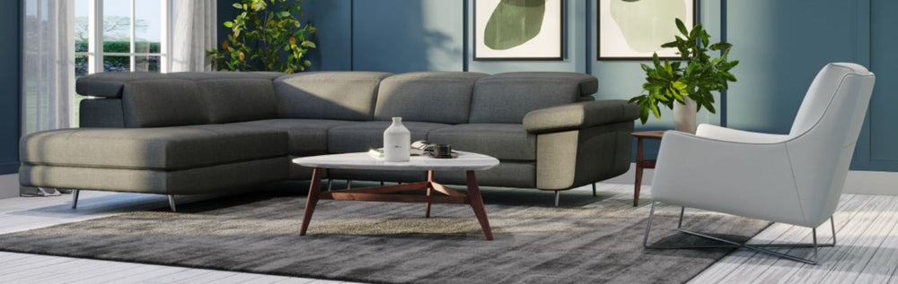 Natuzzi Editions C217 Coro Dark Grey Upholstery Sectional Sofa with Left Arm-Facing Chaise | Contempo Furniture - alternate view 3