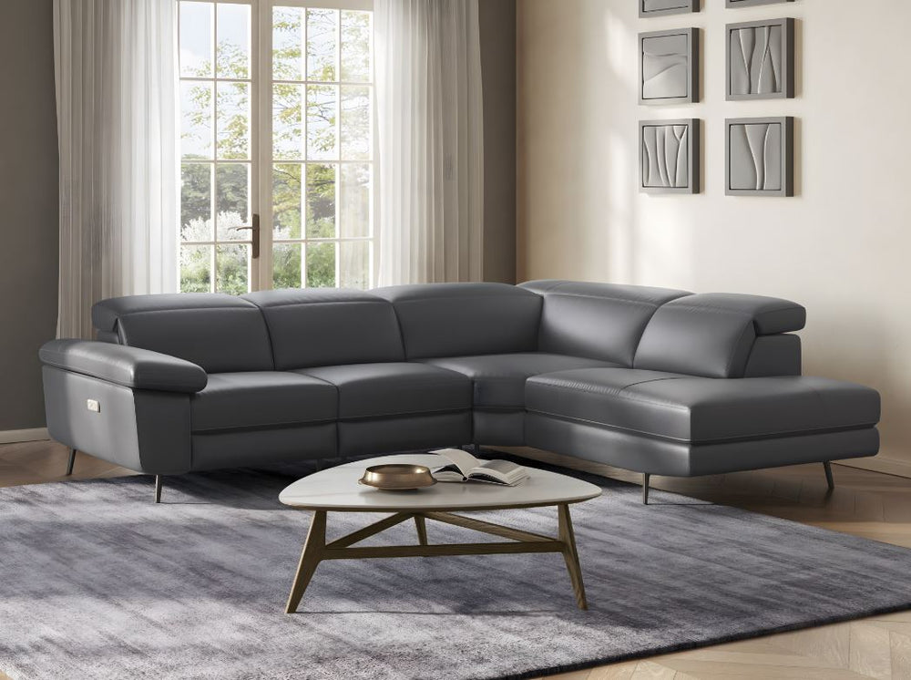 Natuzzi Editions C217 Coro Dark Grey Upholstery Sectional Sofa with Left Arm-Facing Chaise | Contempo Furniture - alternate view 4