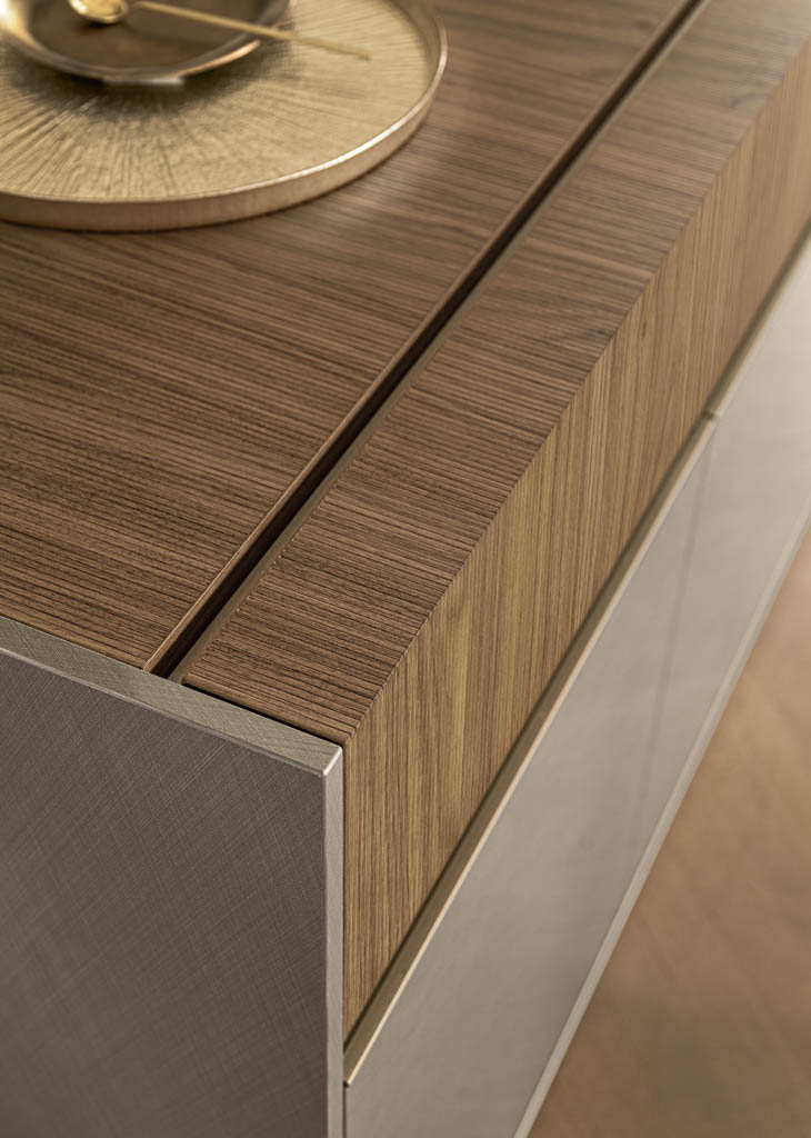 ALF Italia Corso Como extending dining table in walnut and brushed beige