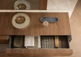 ALF Italia Corso Como buffet in walnut and brushed beige