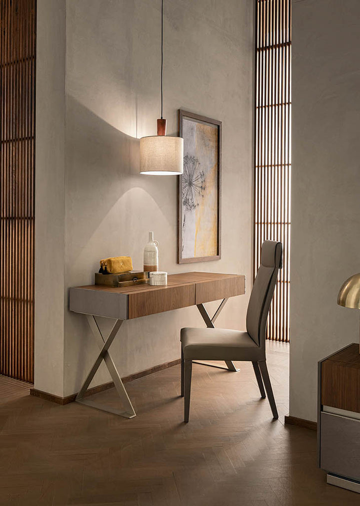 ALF Italia Corso Como tall chest in walnut and brushed beige