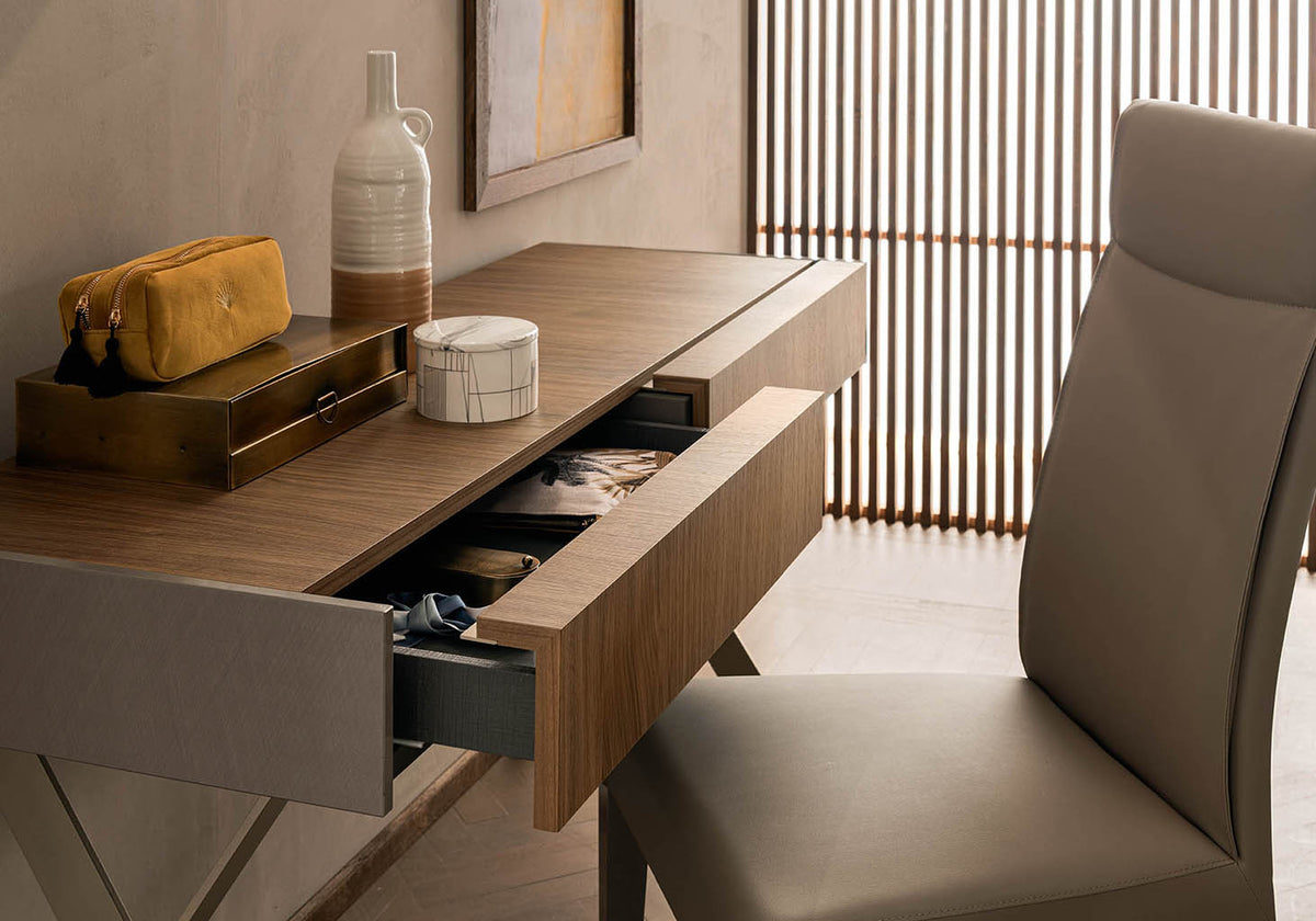 ALF Italia Corso Como vanity table in walnut and brushed beige