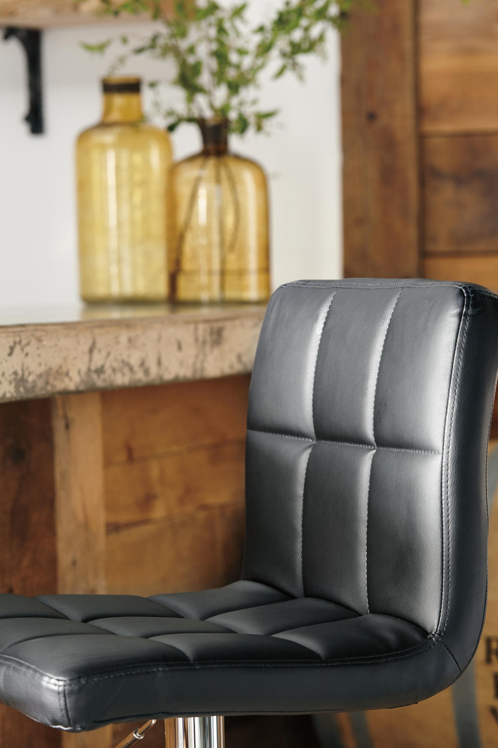 Bellatier Adjustable Height Bar Stool - Black (3)