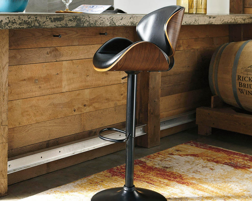 Bellatier Adjustable Height Bar Stool - Dark Brown (2)