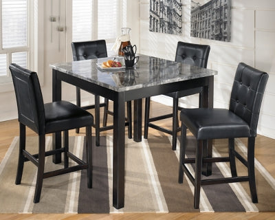 Maysville Counter Height Dining Table and Bar Stools (Set of 5) - Black | Ashley Furniture