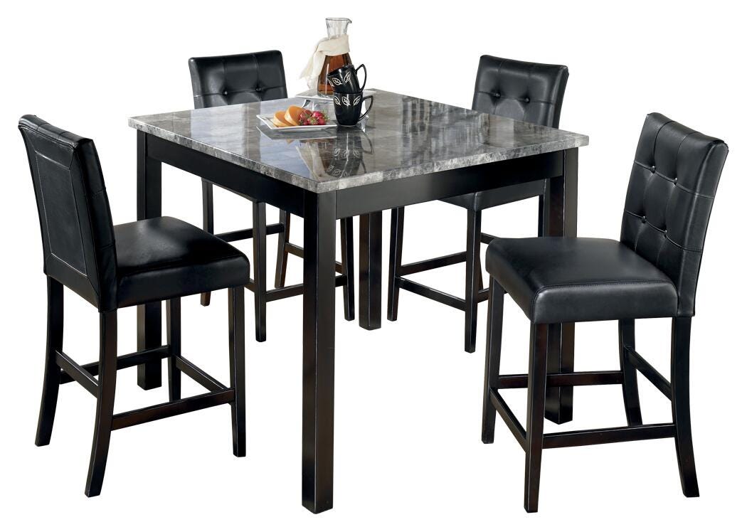 Maysville Counter Height Dining Table and Bar Stools (Set of 5) - Black (1)