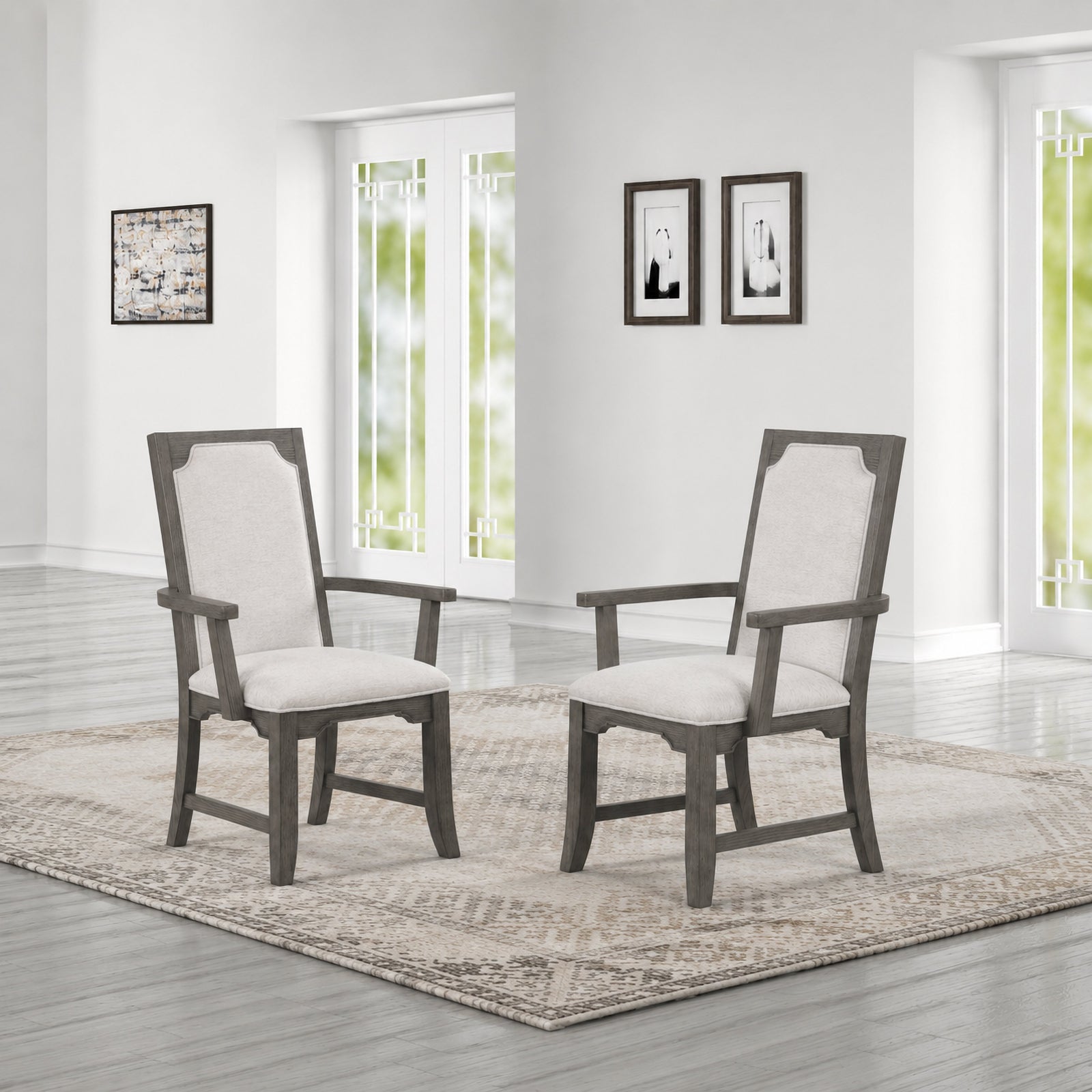 Lisbon Dining Arm Chair (2 Per Carton)-Gray