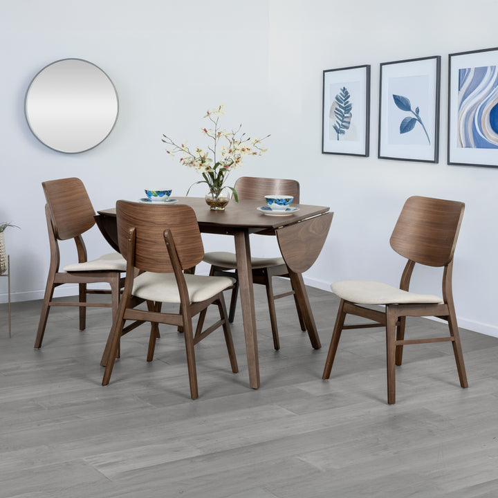 Oscar Oval Drop Leaf Dining Table-Walnut