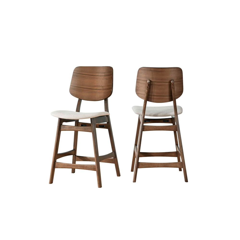 Oscar Counter Chair With Natural Cushion-Walnut