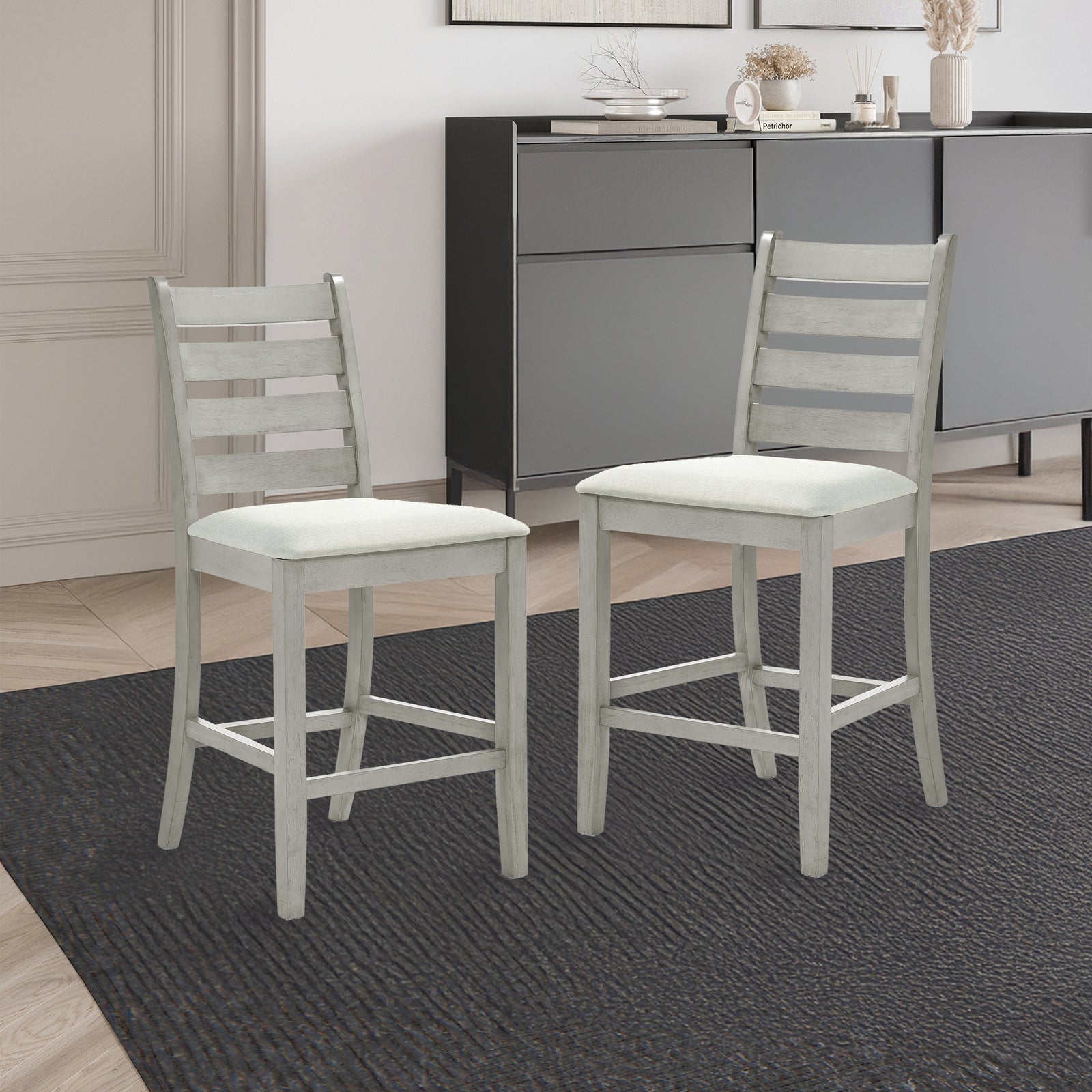 Pascal  Ladderback Counter Chair (2 Per Carton)-Driftwood