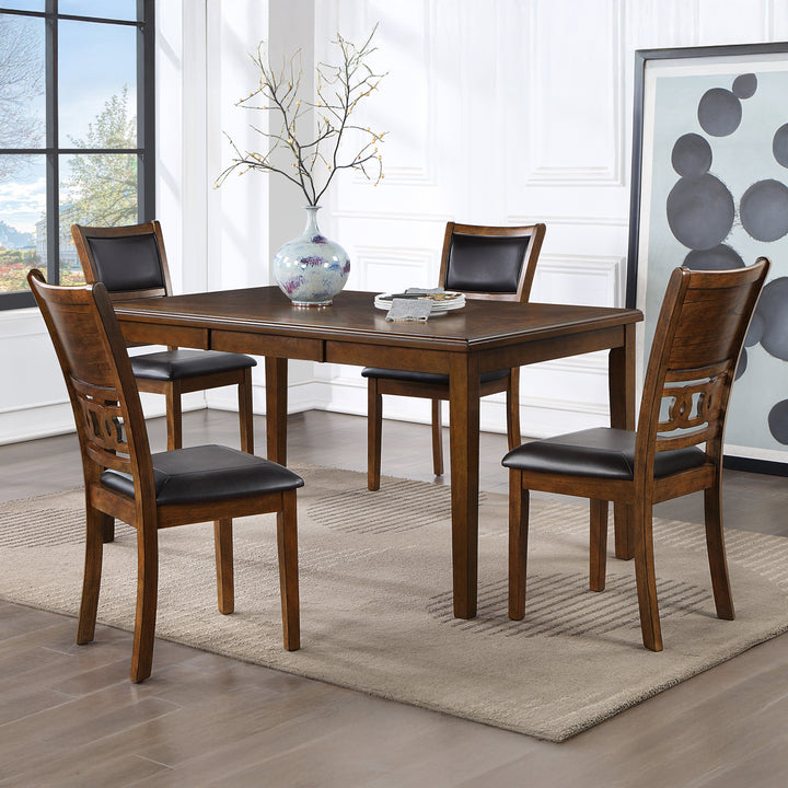 Gia 5 Pc 60" Dining Table &amp; 4 Chairs-Brown