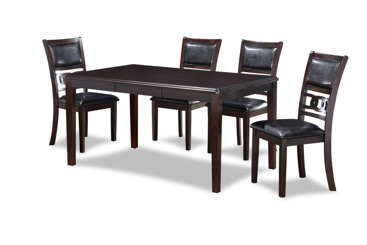 Gia 5 Pc 60" Dining Table &amp; 4 Chairs-Ebony