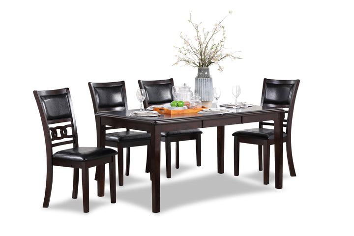 Gia 5 Pc 60" Dining Table &amp; 4 Chairs-Ebony