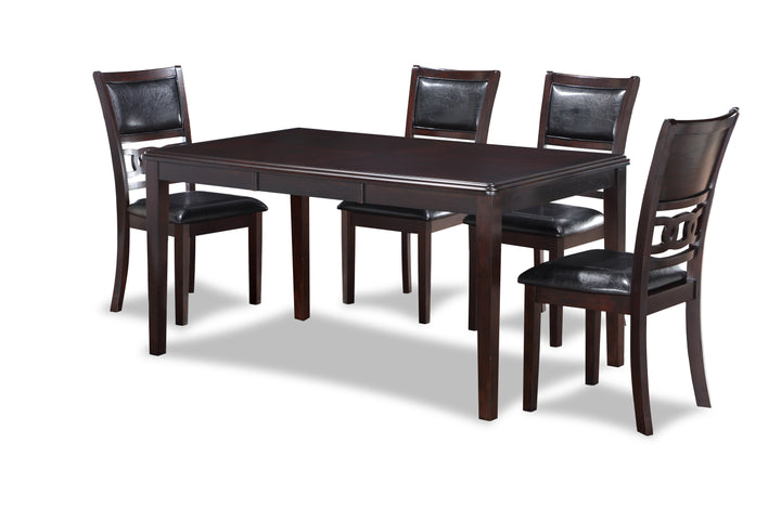 Gia 5 Pc 60" Dining Table &amp; 4 Chairs-Ebony