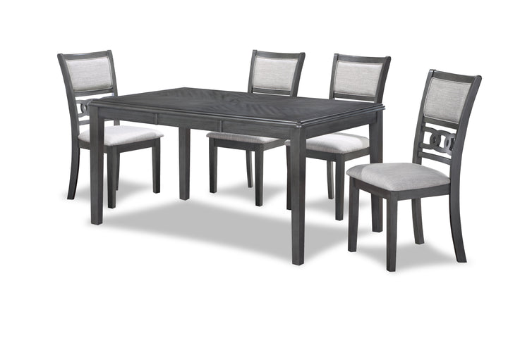 Gia 5 Pc 60" Dining Table &amp; 4 Chairs-Gray
