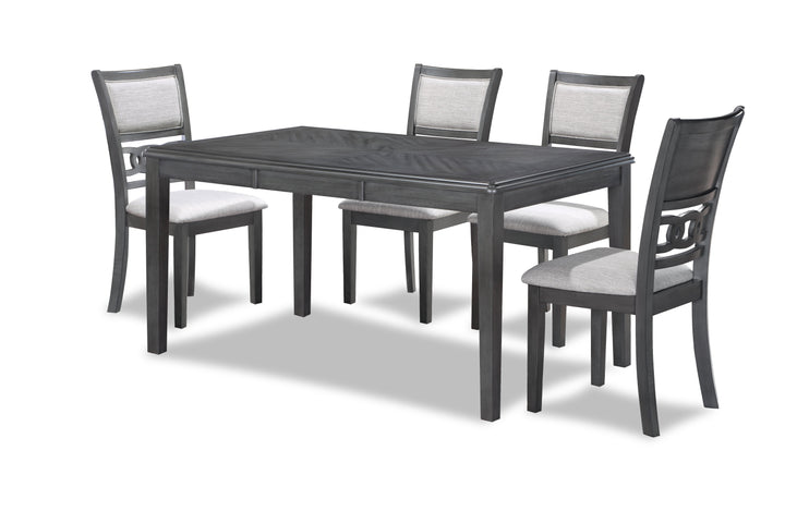 Gia 5 Pc 60" Dining Table &amp; 4 Chairs-Gray