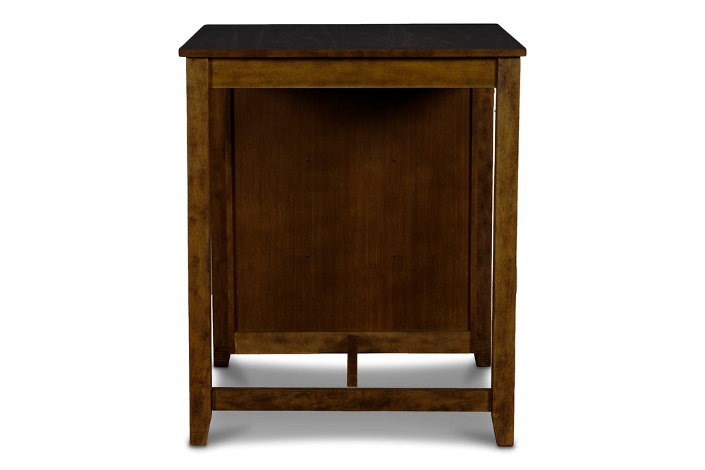 Gia 3 Pc 30" Storage Counter Table & 2 Chairs-Brown