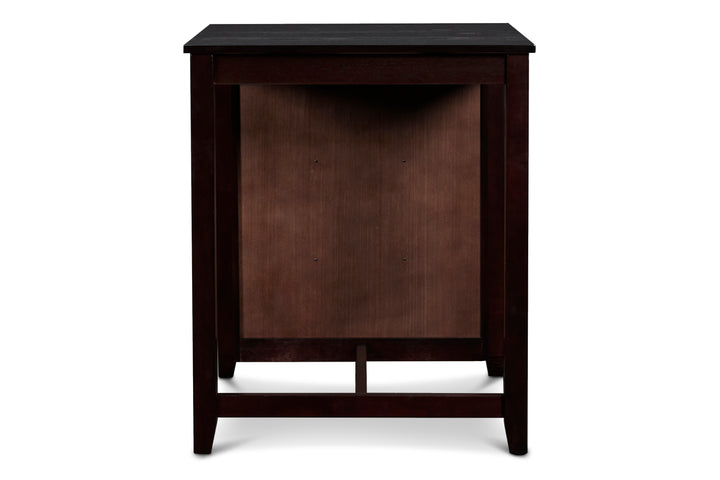 Gia 3 Pc 30" Storage Counter Table &amp; 2 Chairs-Ebony