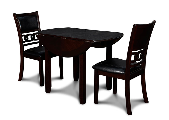 Gia 3 Pc 42" Drop Leaf Dining Table &amp; 2 Chairs-Ebony