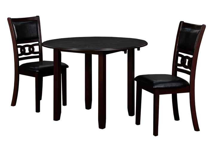 Gia 3 Pc 42" Drop Leaf Dining Table &amp; 2 Chairs-Ebony